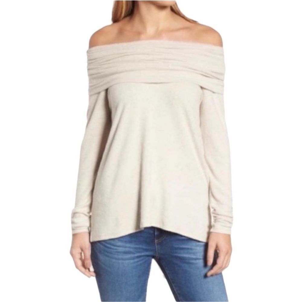 Gibson Look Women’s Cream (Ivory)‎ Convertible Neckline Cozy Tunic Size : M & XL